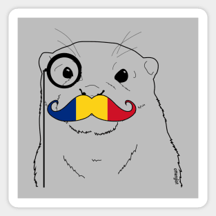 Mustache Flag Romania Sticker